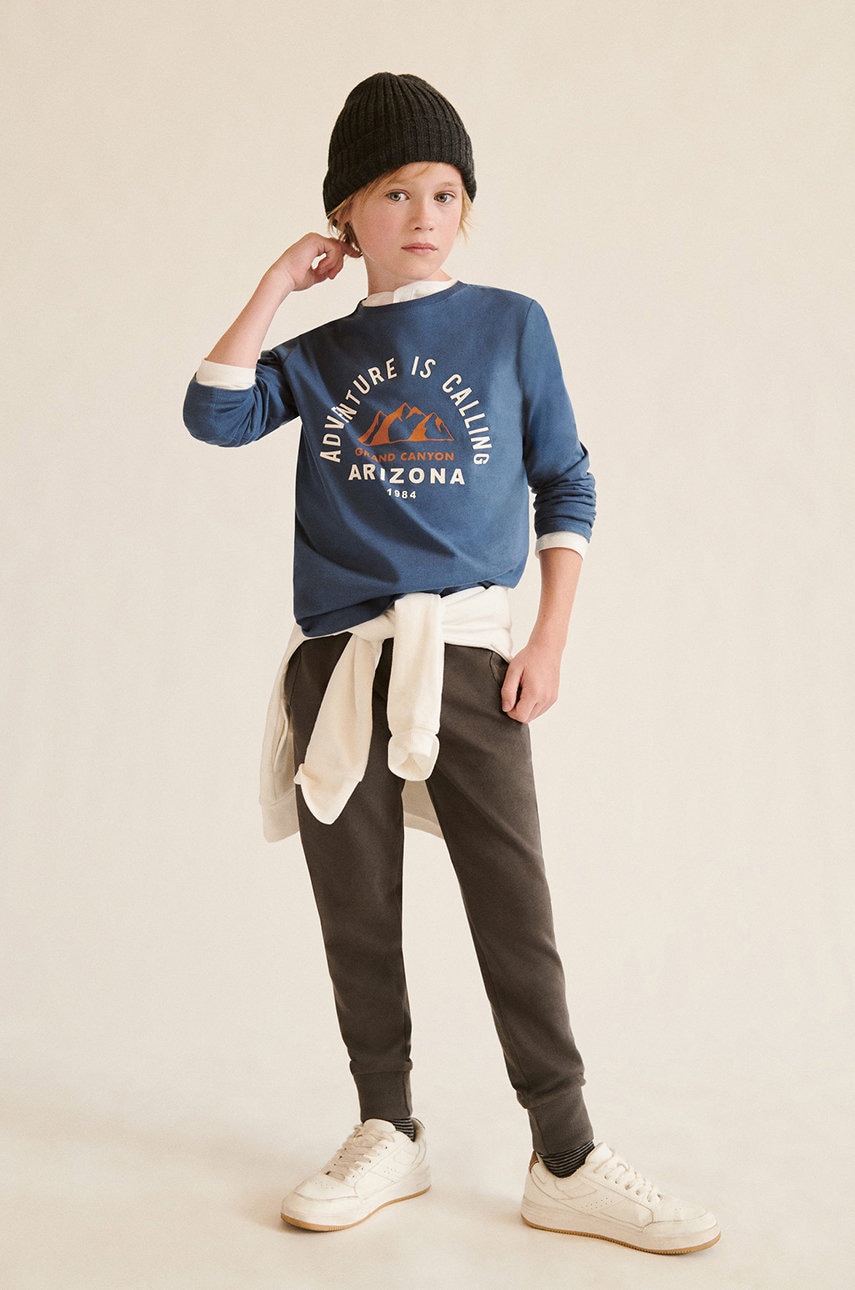 Mango Kids - longsleeve din bumbac pentru copii arizona