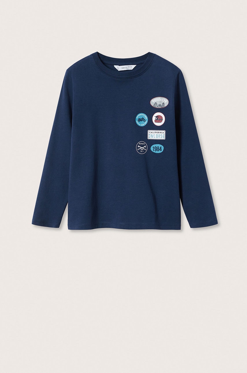Mango Kids - longsleeve din bumbac pentru copii motor
