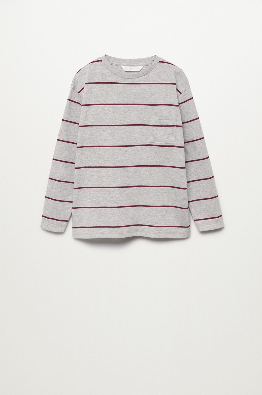 

Детска блуза с дълги ръкави Mango Kids в бордо с десен