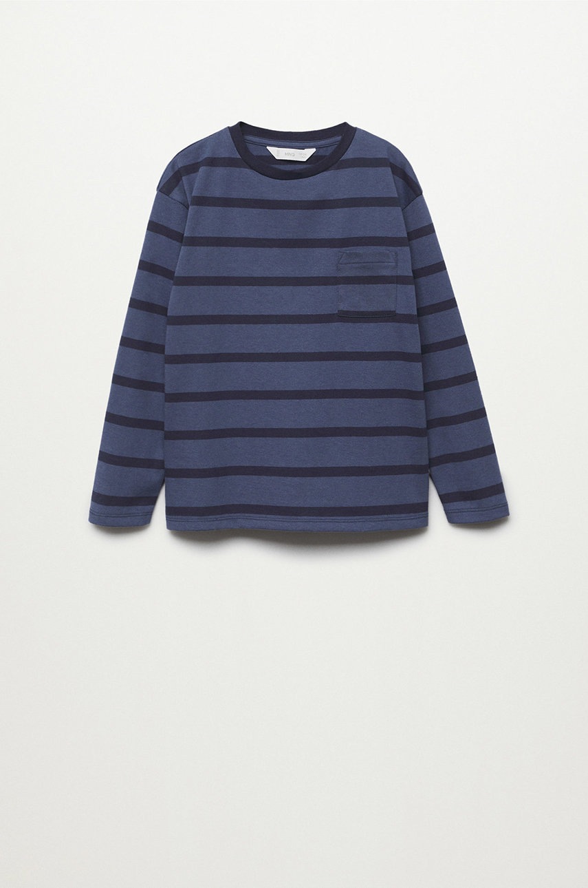 

Детска блуза с дълги ръкави Mango Kids с десен, Син