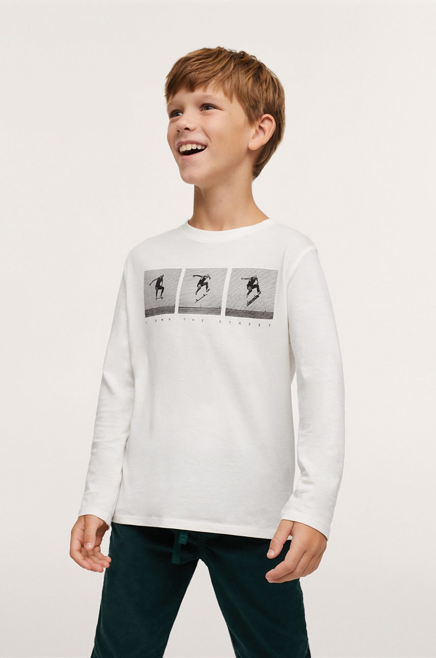 Mango Kids - longsleeve din bumbac pentru copii street