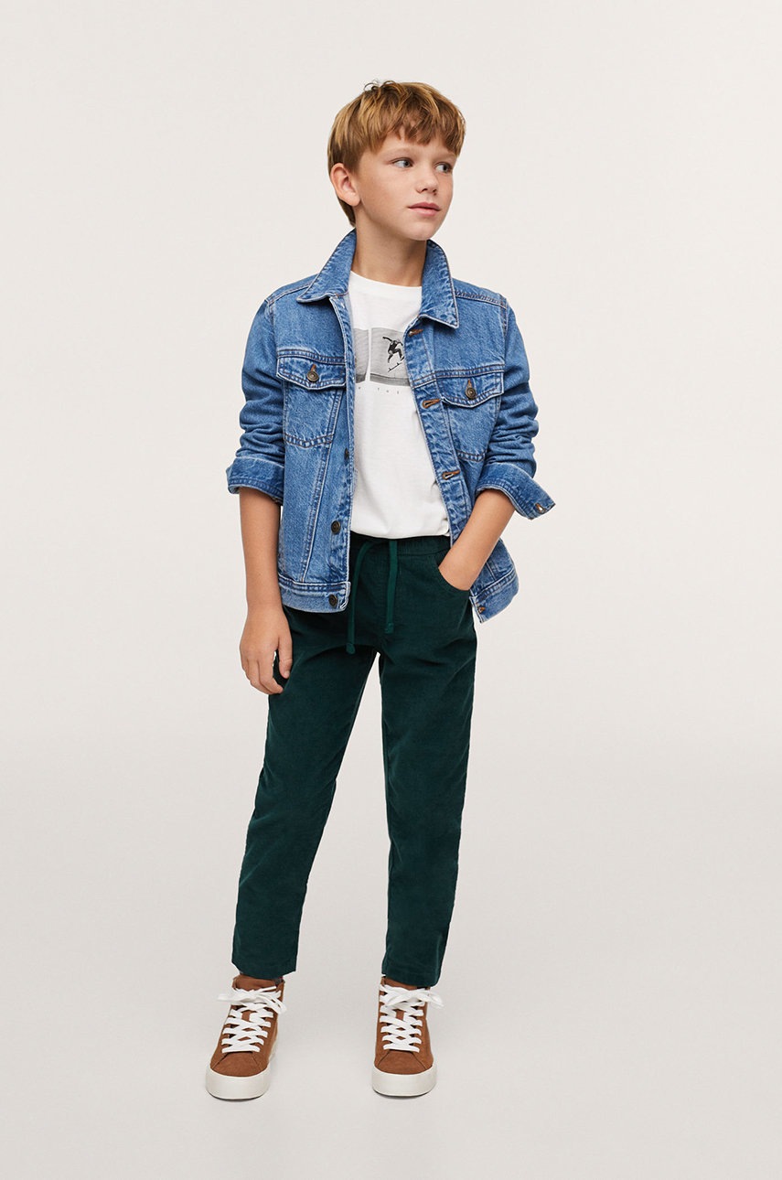 

Хлопковый детский лонгслив Mango Kids цвет белый с принтом