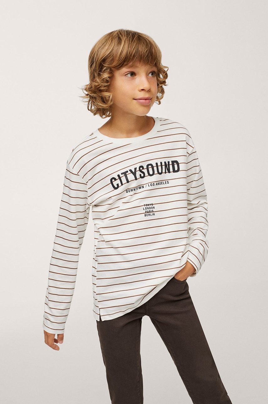 Mango Kids - longsleeve din bumbac pentru copii sound