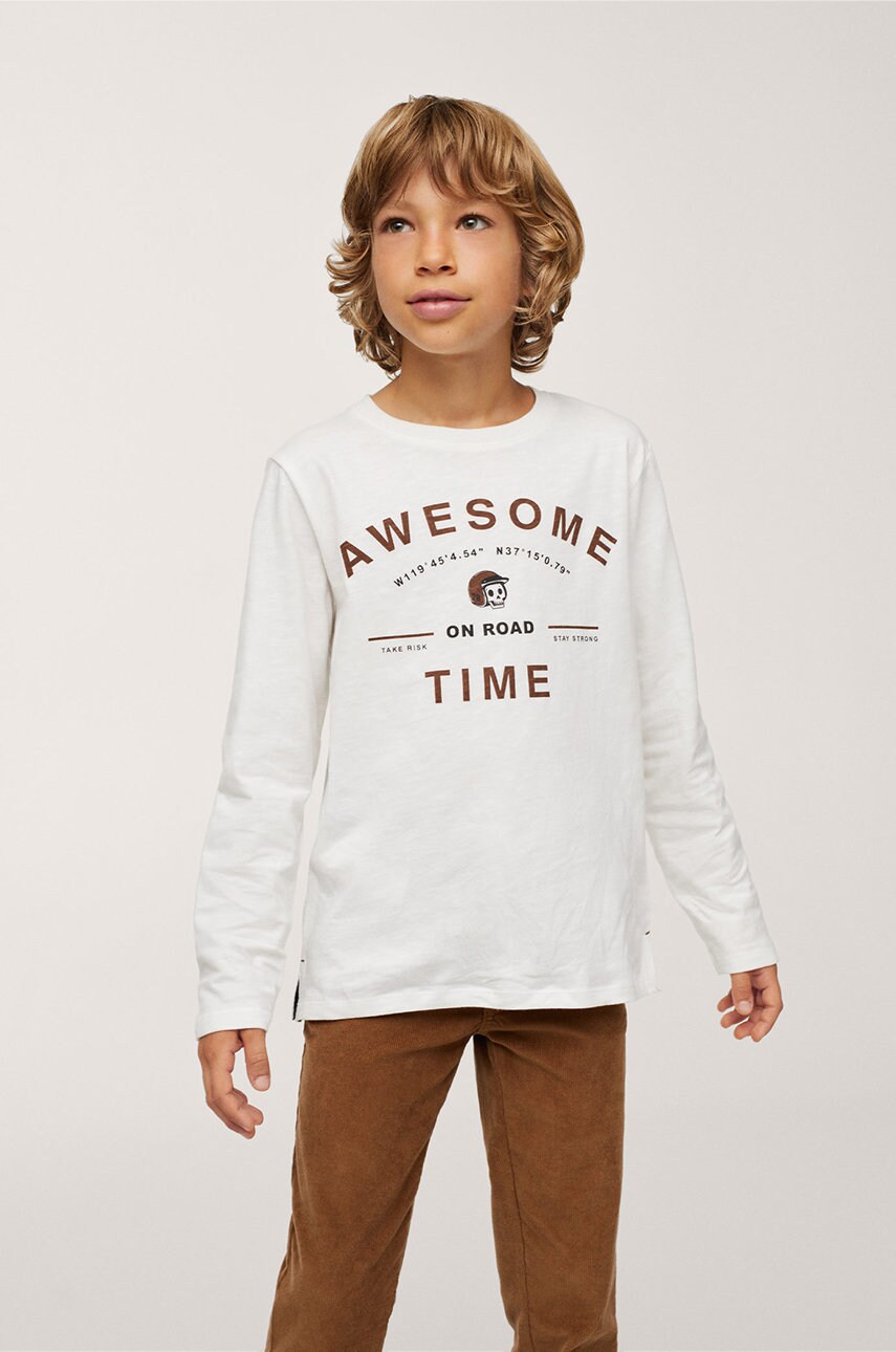 Mango Kids - longsleeve din bumbac pentru copii time