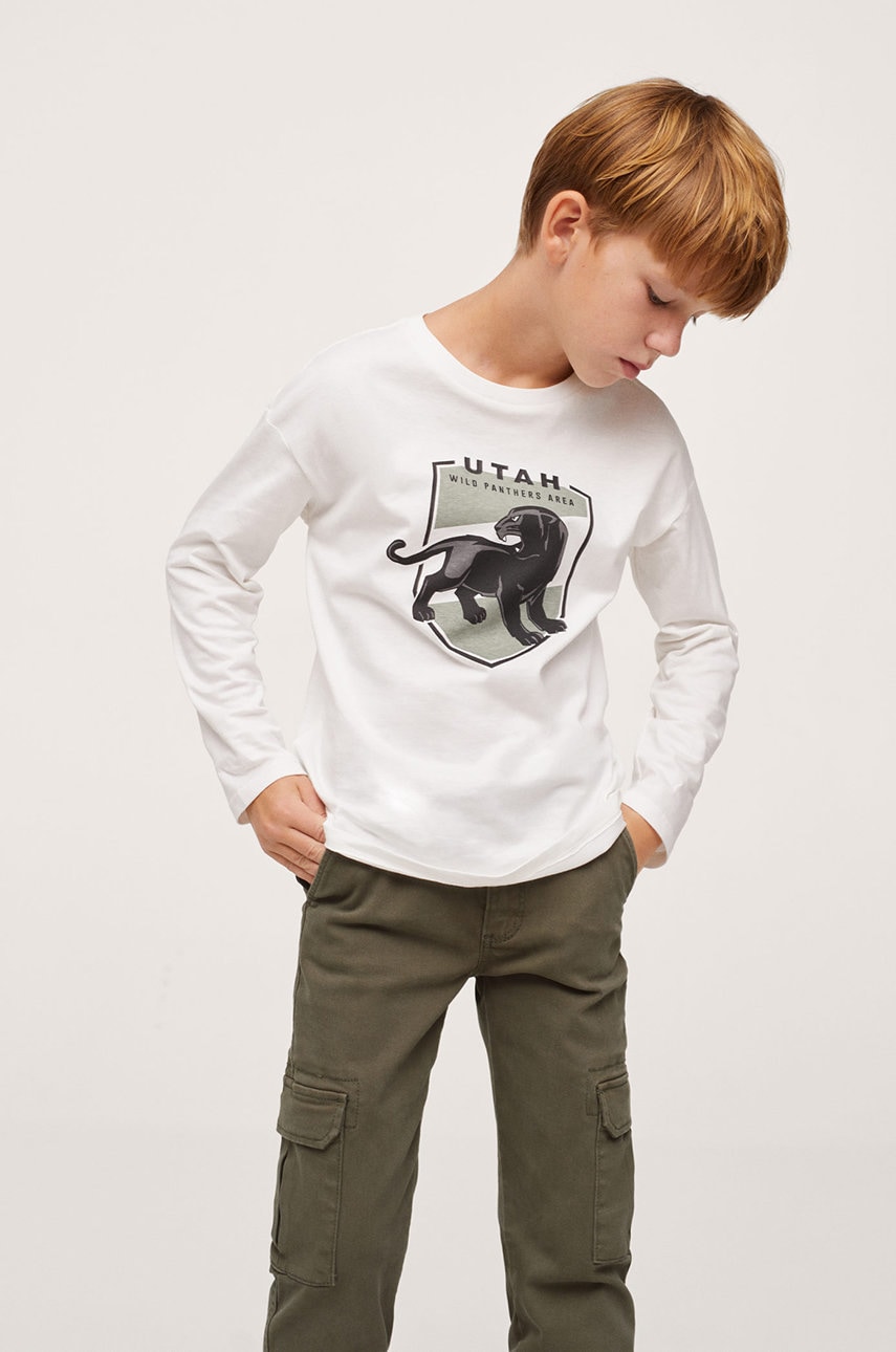 Mango Kids - longsleeve din bumbac pentru copii panther