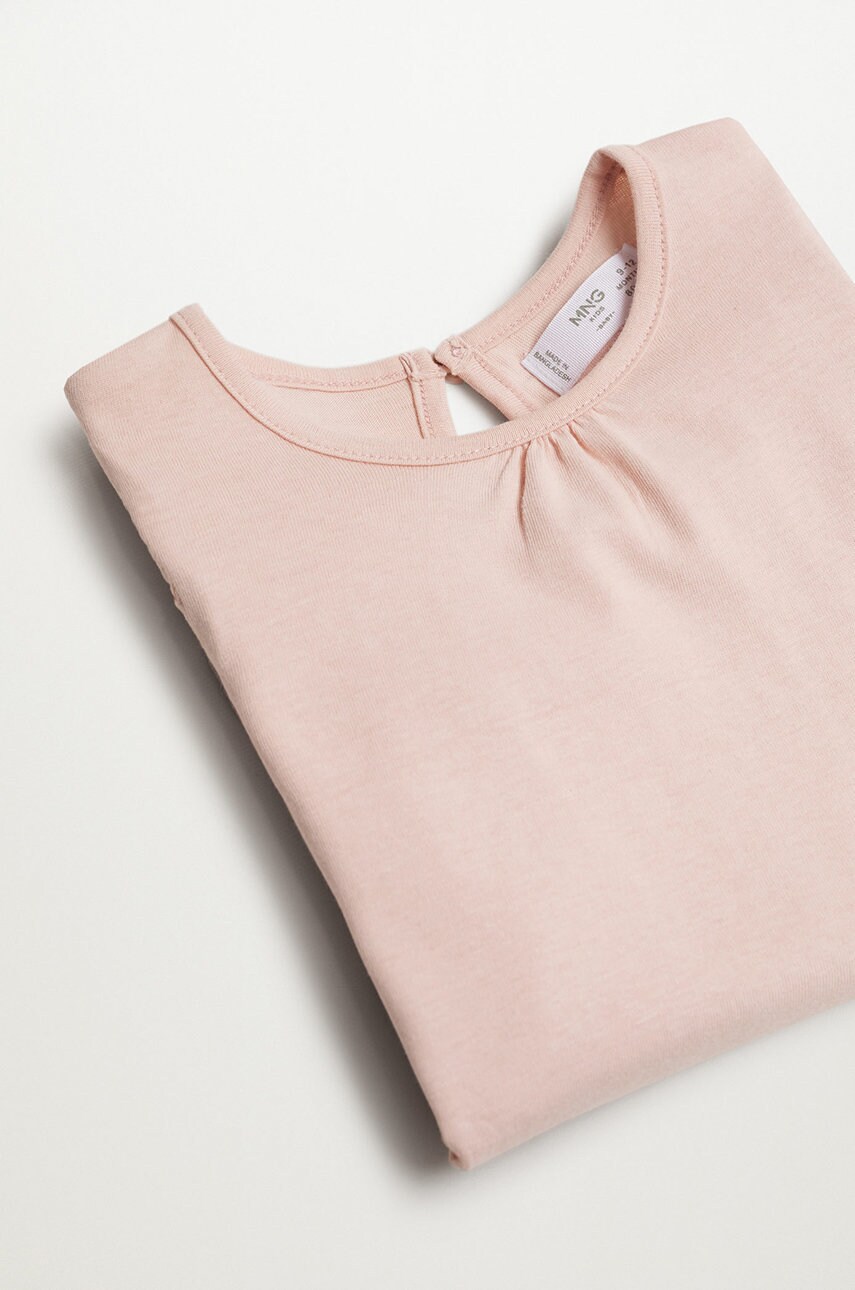 

Детский лонгслив Mango Kids Italy цвет розовый