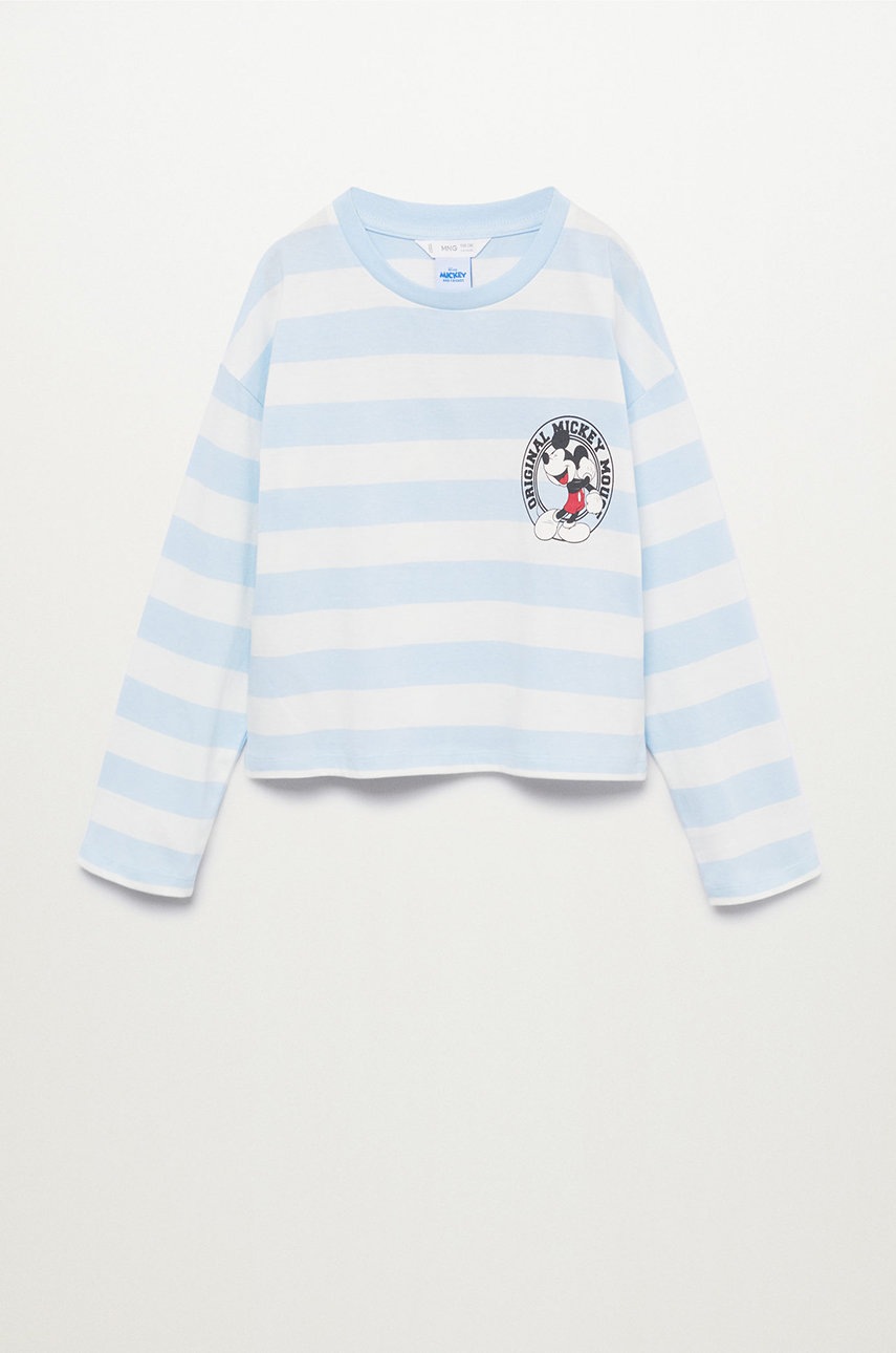 

Детска блуза с дълги ръкави Mango Kids Mrugby, Син