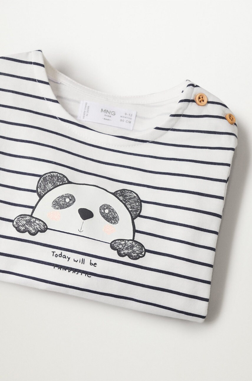 

Детский лонгслив Mango Kids Panda цвет белый