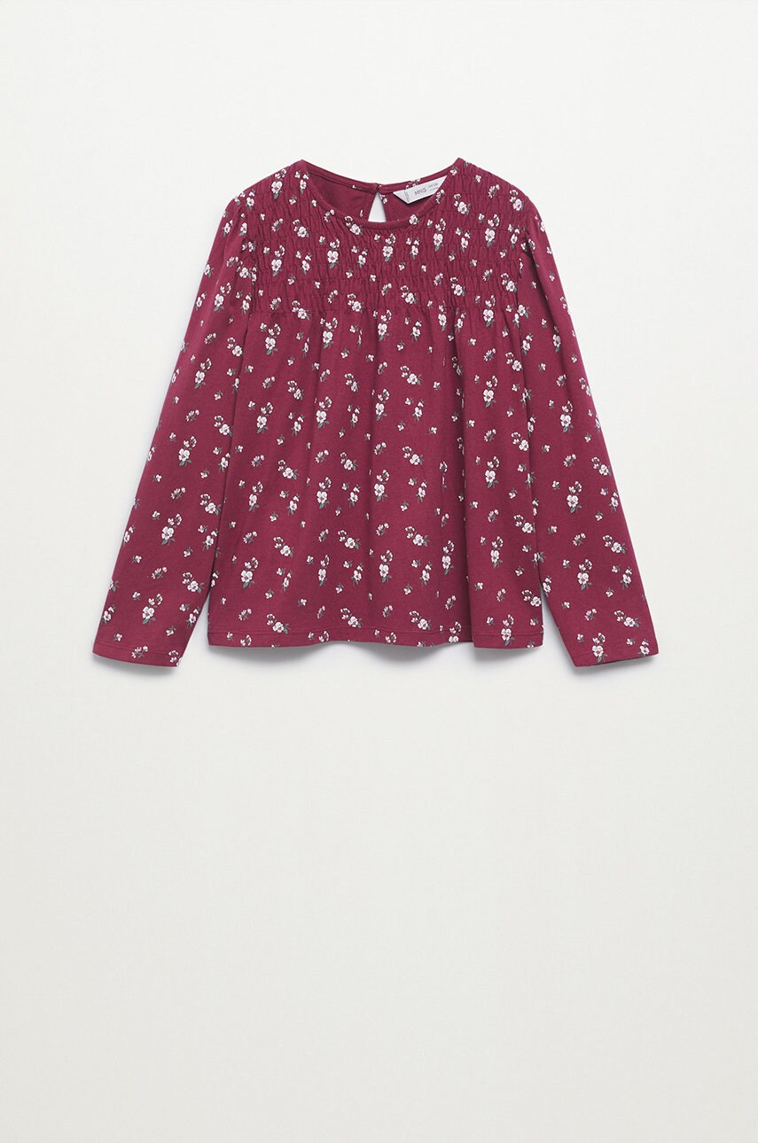 Mango kids longsleeve din bumbac pentru copii helen culoarea bordo