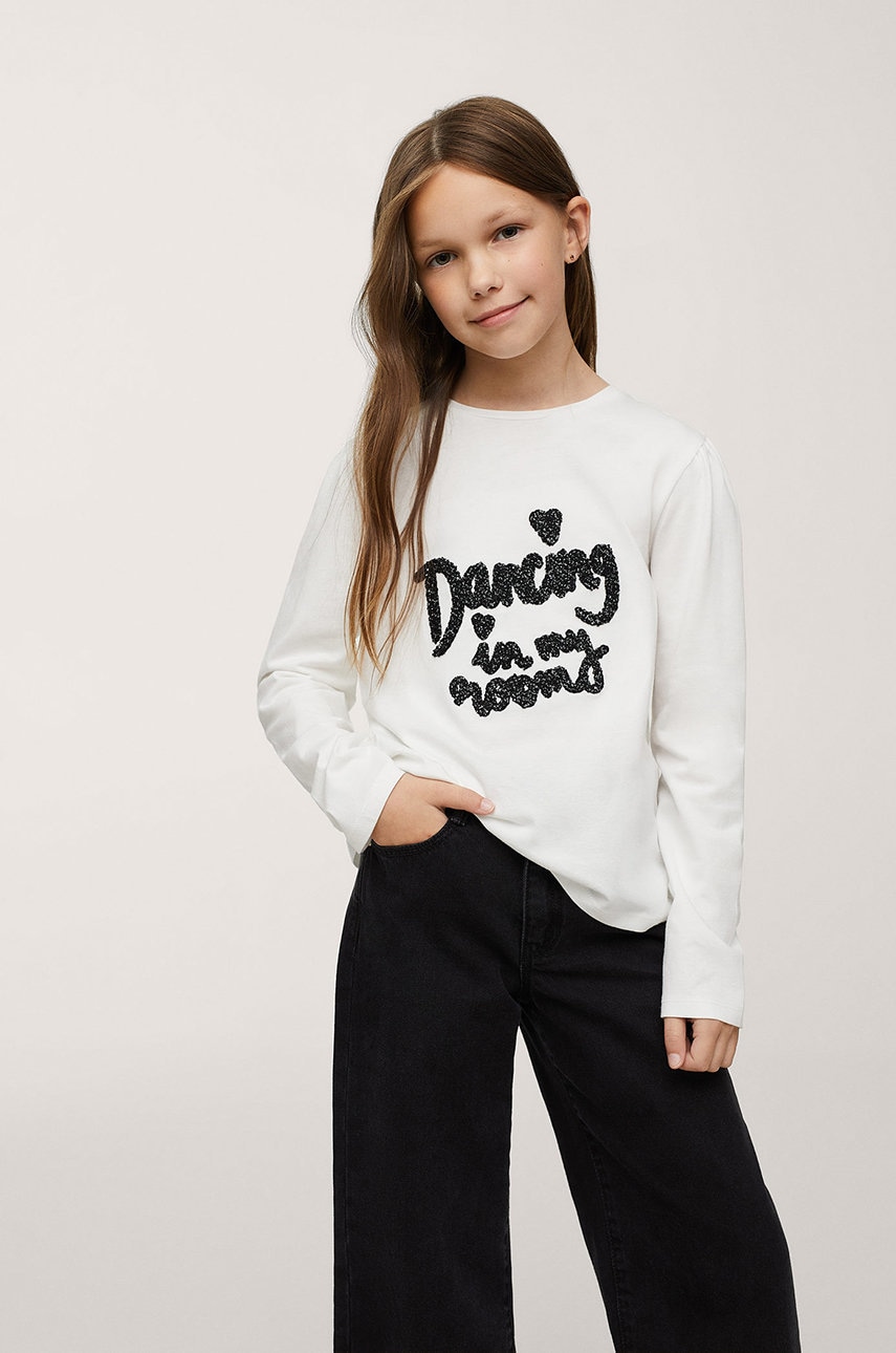 Mango Kids - longsleeve din bumbac pentru copii dancing