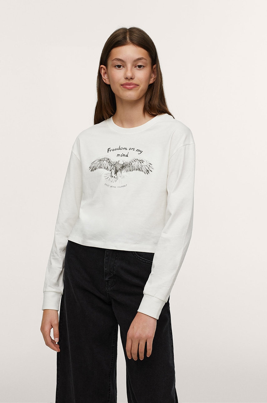 Mango Kids - longsleeve din bumbac pentru copii aguila