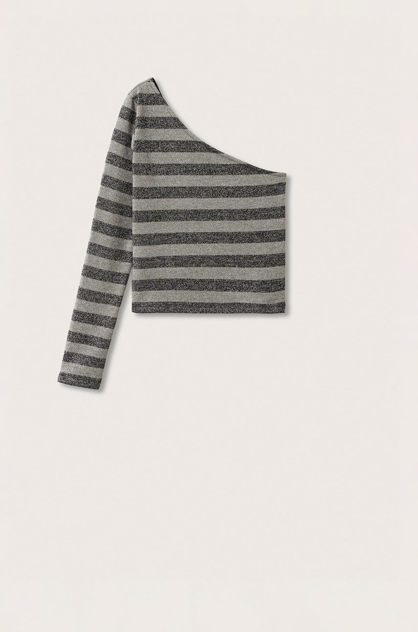 Mango kids longsleeve copii lurex culoarea negru
