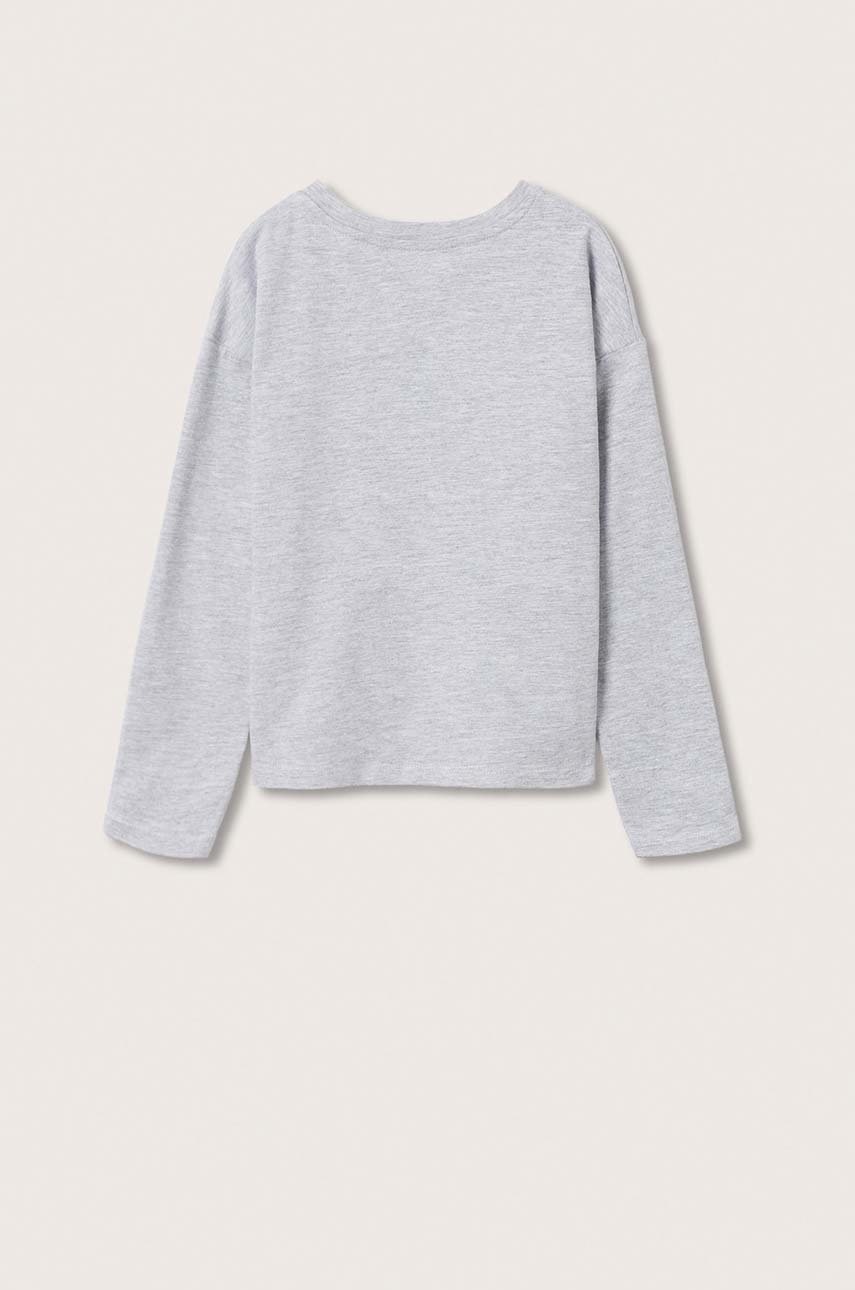 

Детский лонгслив Mango Kids Oui цвет серый