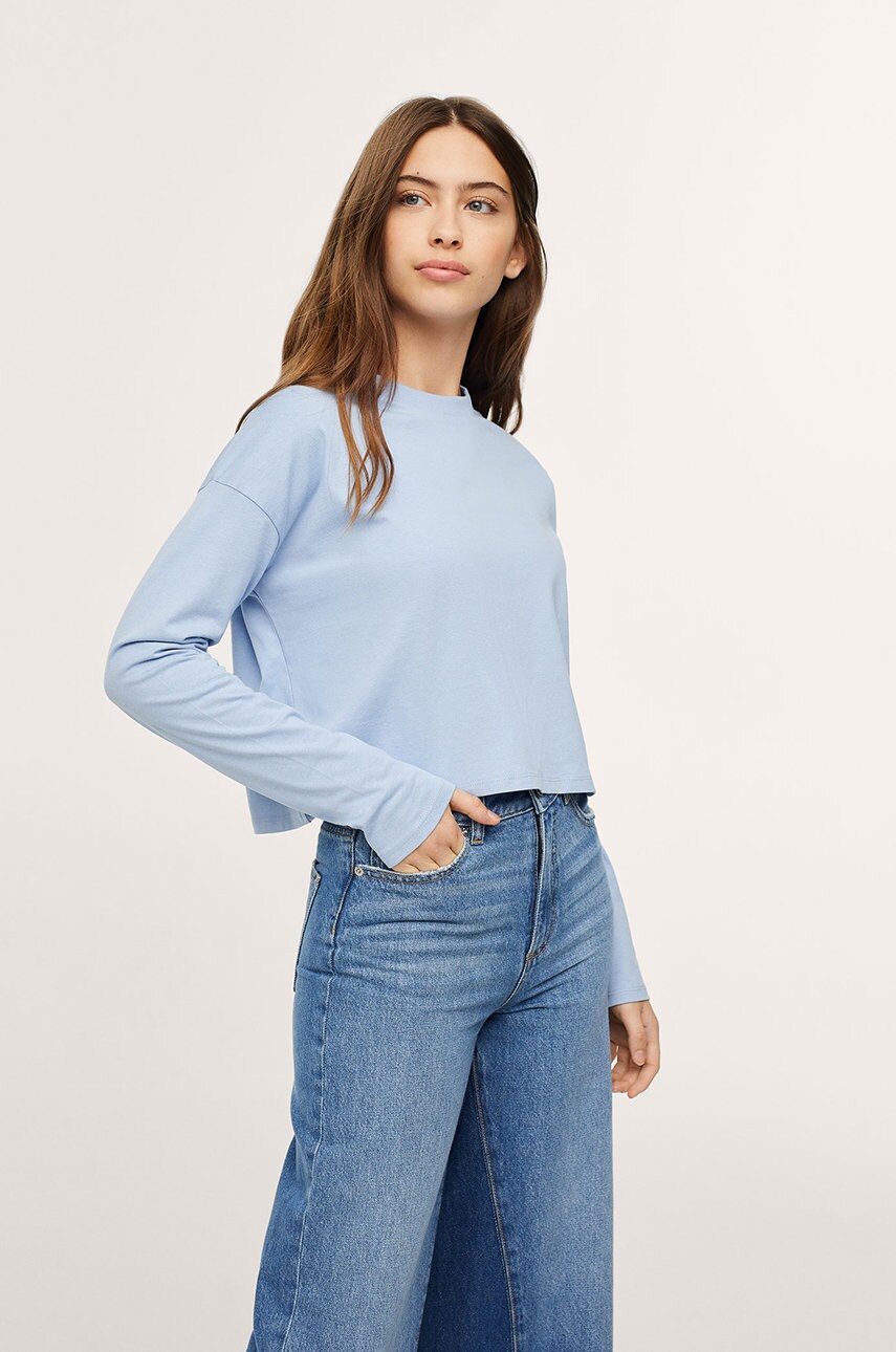 Mango kids longsleeve din bumbac pentru copii camilong