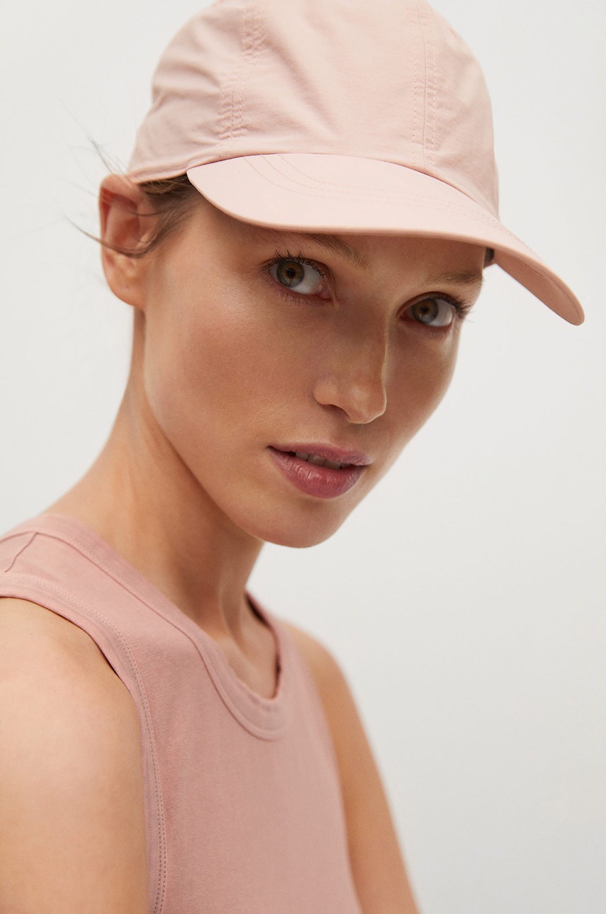 

Кепка Mango WEST цвет розовый гладкая