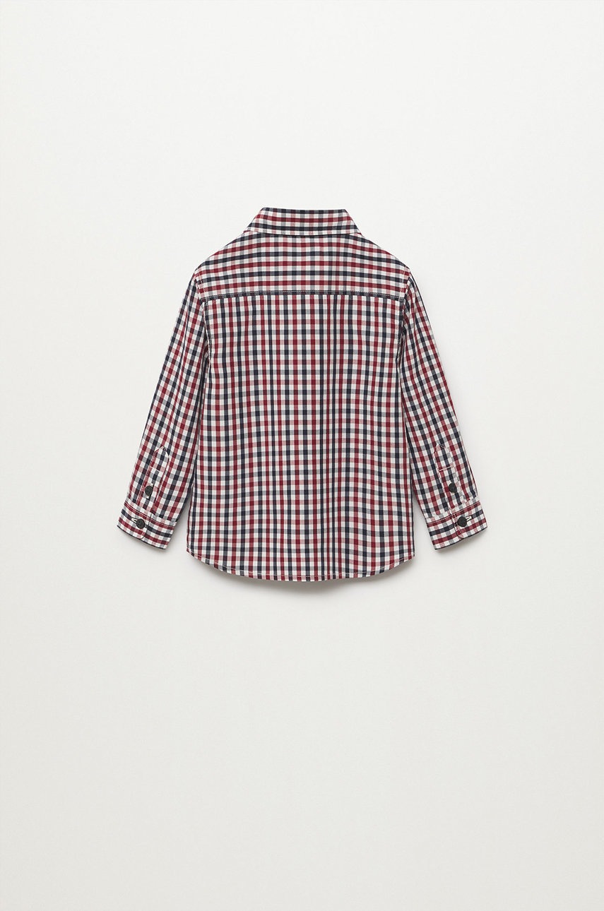 

Дитяча бавовняна сорочка Mango Kids CHECKS колір бордовий
