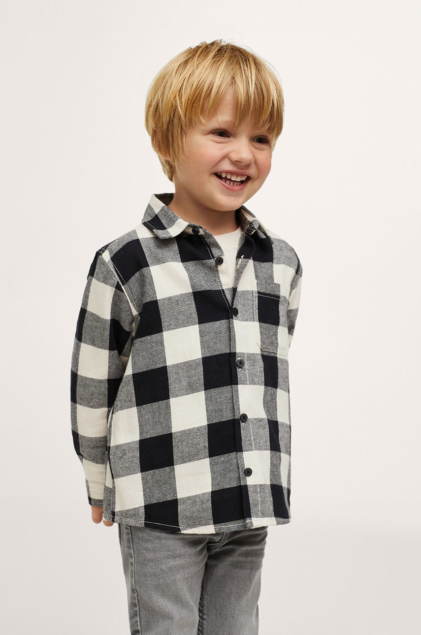 

Детска памучна риза Mango Kids в бяло, Бял