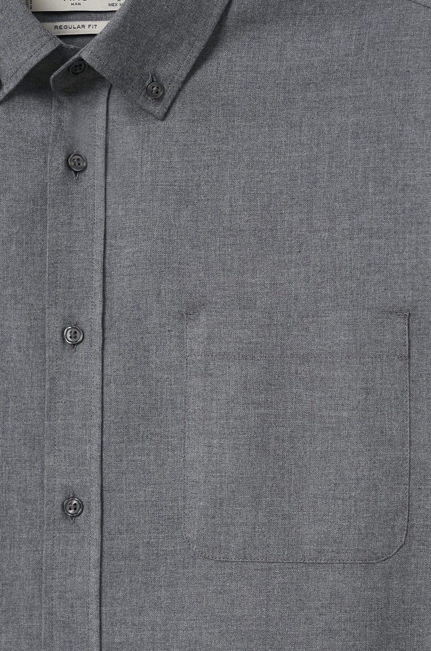 

Бавовняна сорочка Mango Man чоловіча колір сірий regular комір button-down