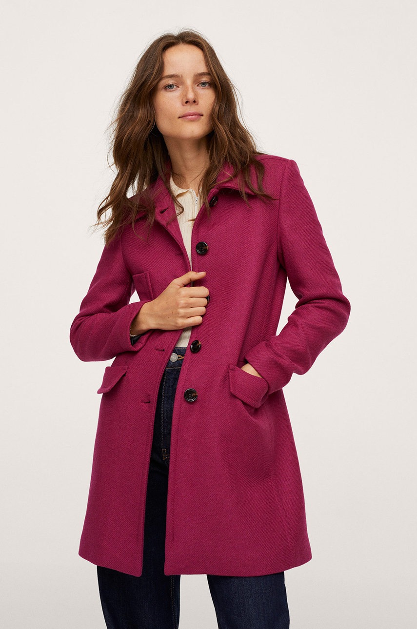 

Палто Mango дамско в розово с преходна изолация, Розов