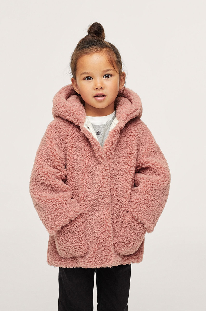 

Детско палто Mango Kids в розово, Розов