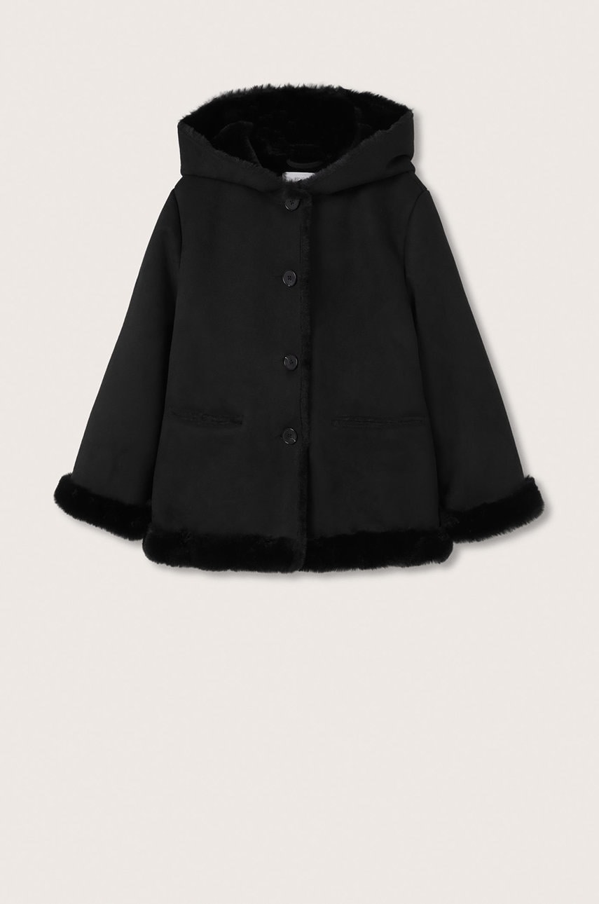 Mango kids palton copii black culoarea negru