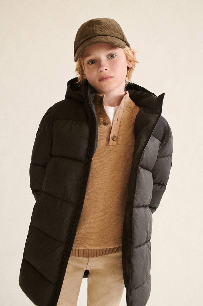 

Mango Kids - Детско яке Amerlong, Черен