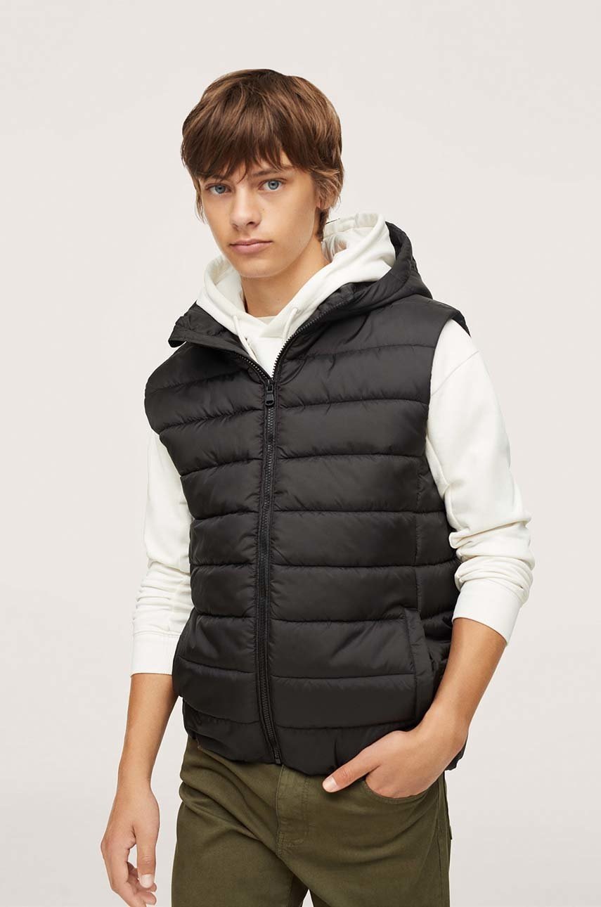 

Детски елек Mango Kids Unite в черно, Черен