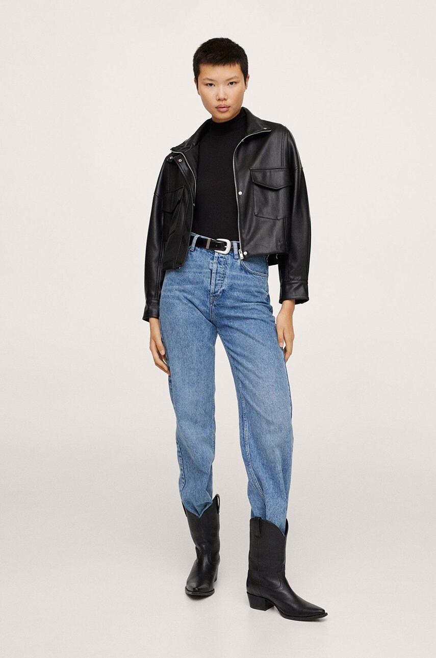 

Куртка Mango Bohemian женская цвет чёрный переходная oversize