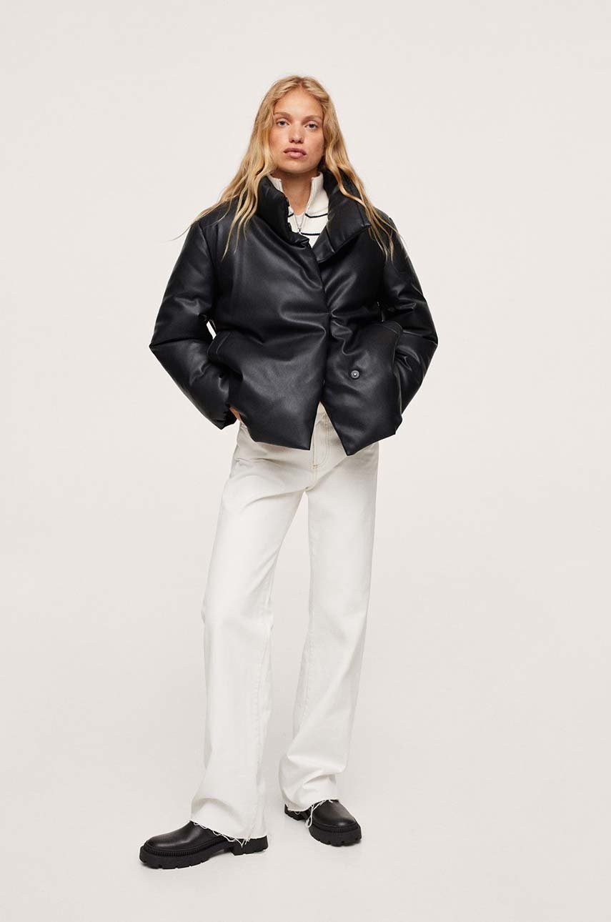 

Куртка Mango Chester жіноча колір чорний зимова oversize