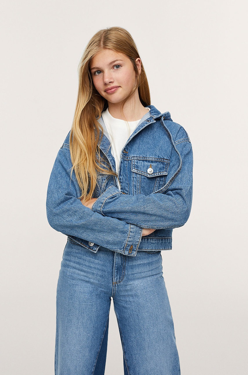 

Дитяча джинсова куртка Mango Kids Hoodie