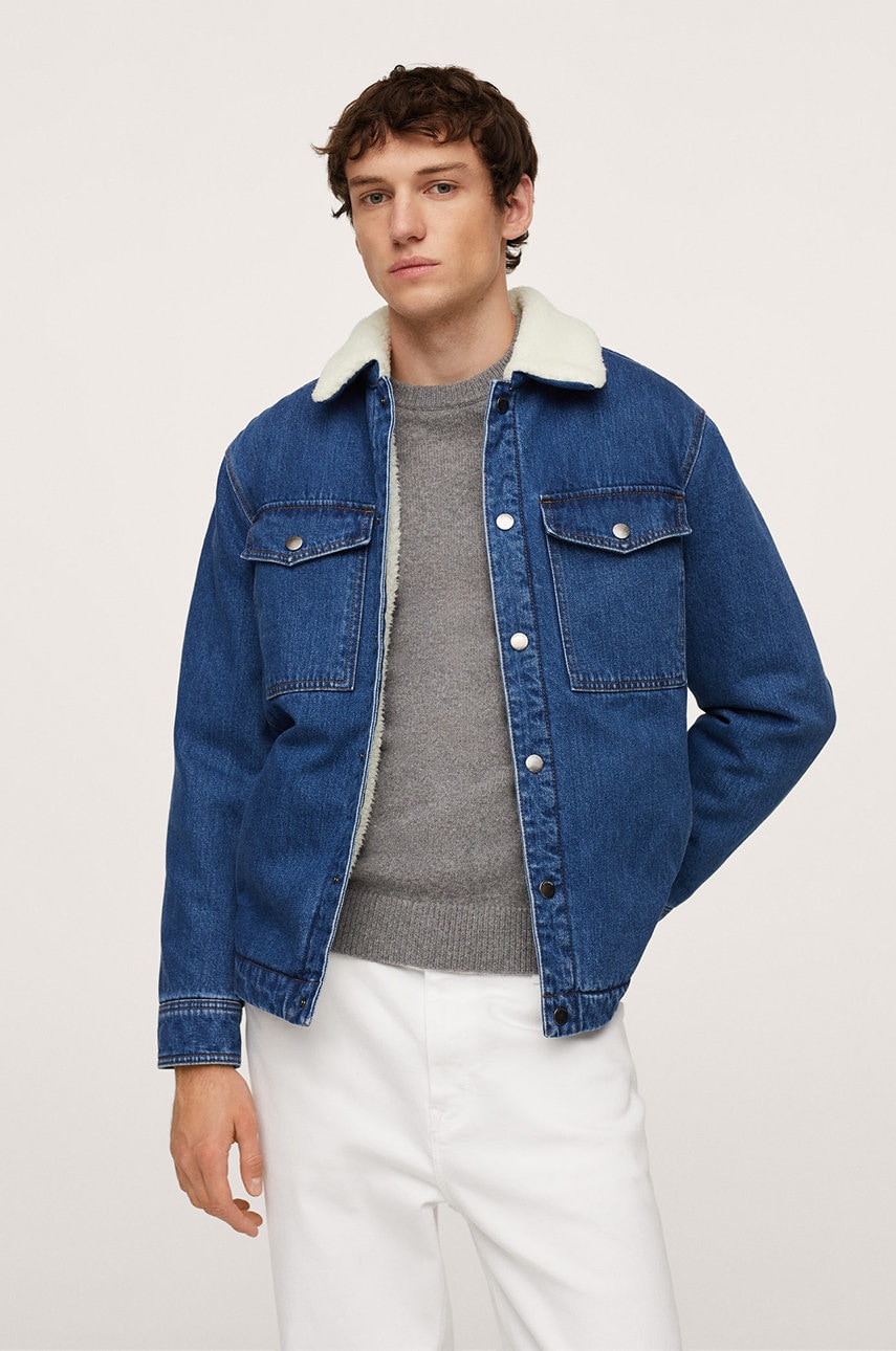 Mango man geacă jeans bărbați, de tranzitie
