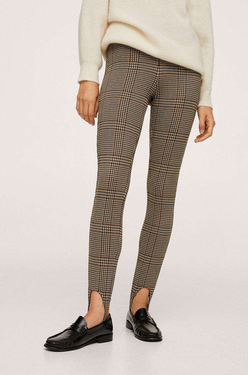 

Клин Mango Alamar дамски в кафяво с десен, Кафяв