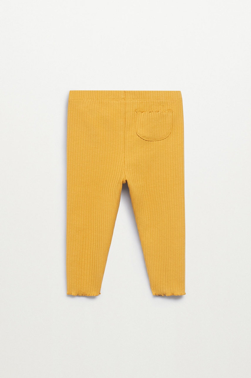 

Дитячі легінси Mango Kids Carla1 колір жовтий гладке