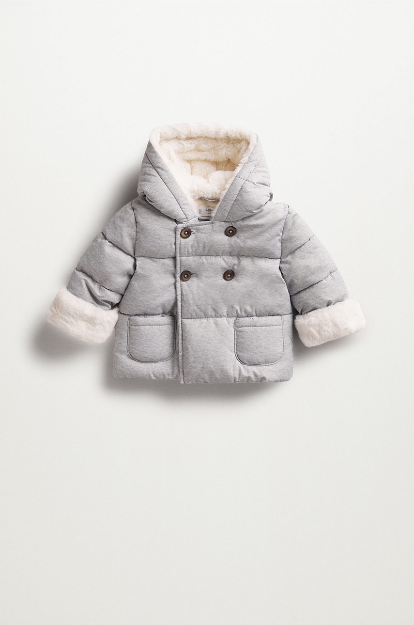 

Бебешко яке Mango Kids COPO в сиво, Сив