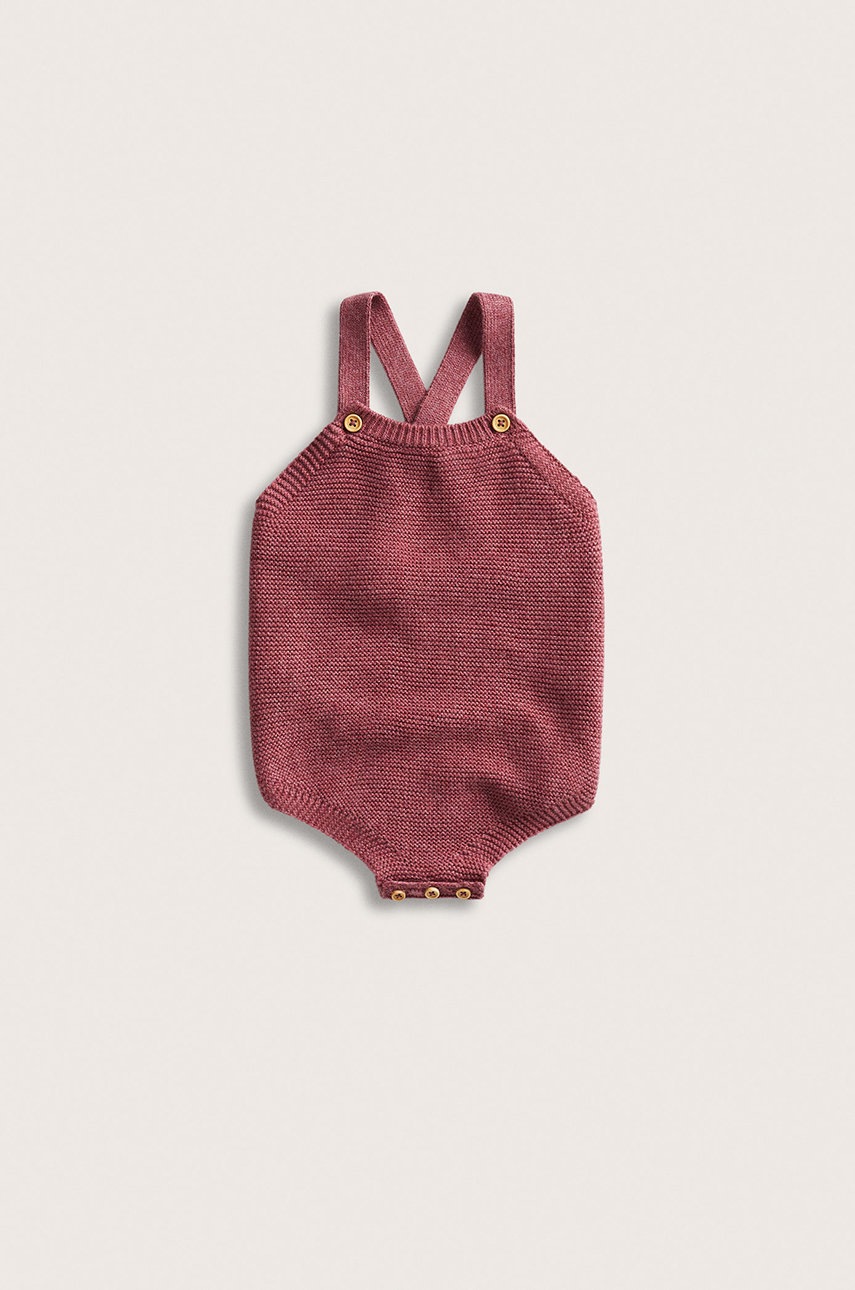 

Бебешко боди Mango Kids в розово, Розов