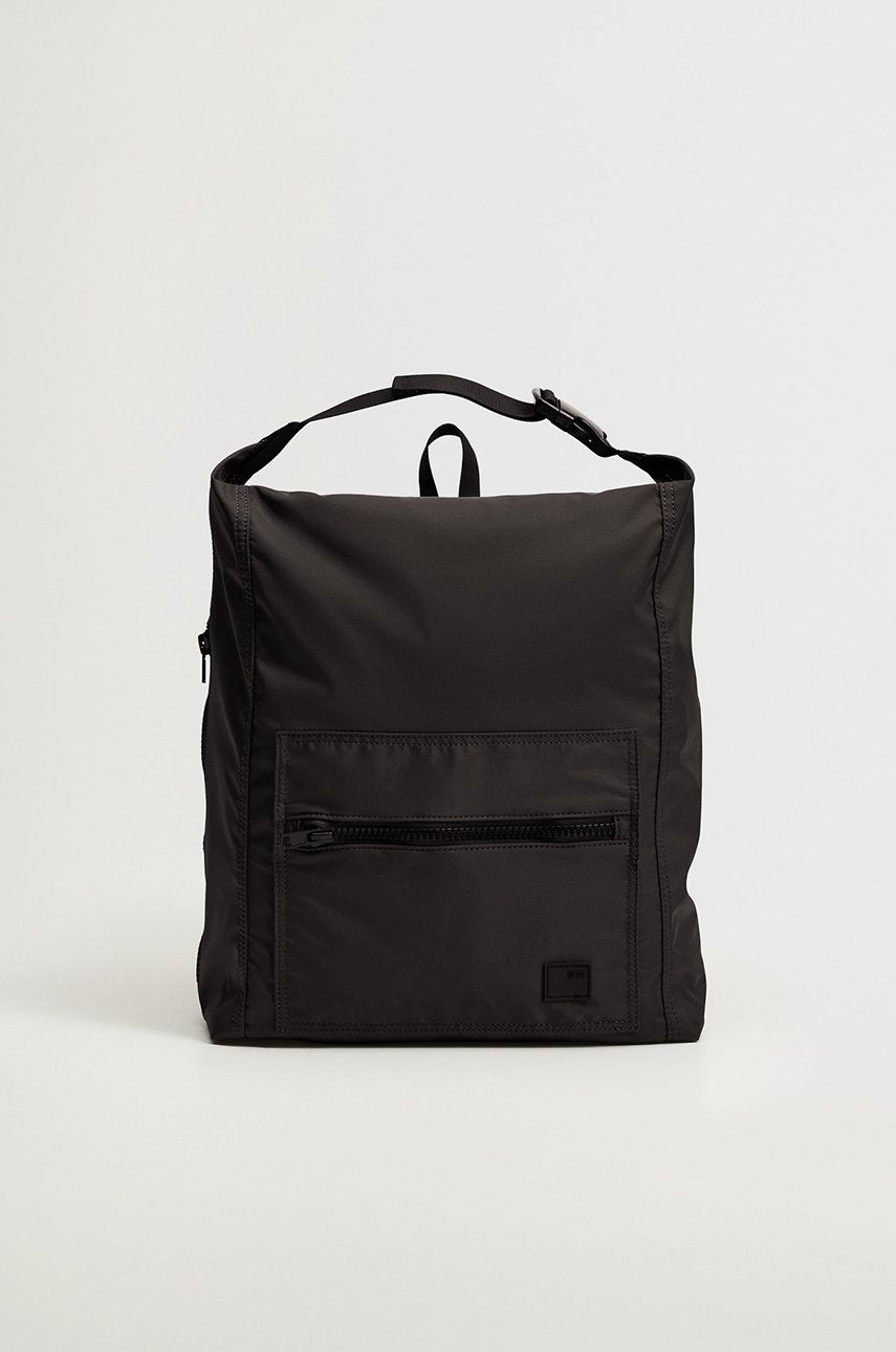 Mango Man Rucsac Softback bărbați, culoarea negru, mare, material neted