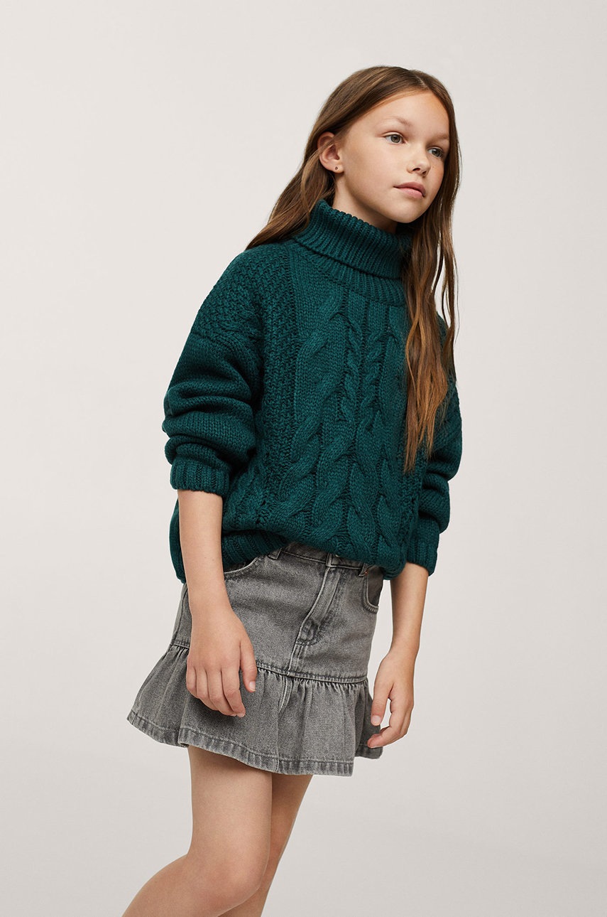 

Дитяча джинсова спідниця Mango Kids колір сірий mini розкльошена