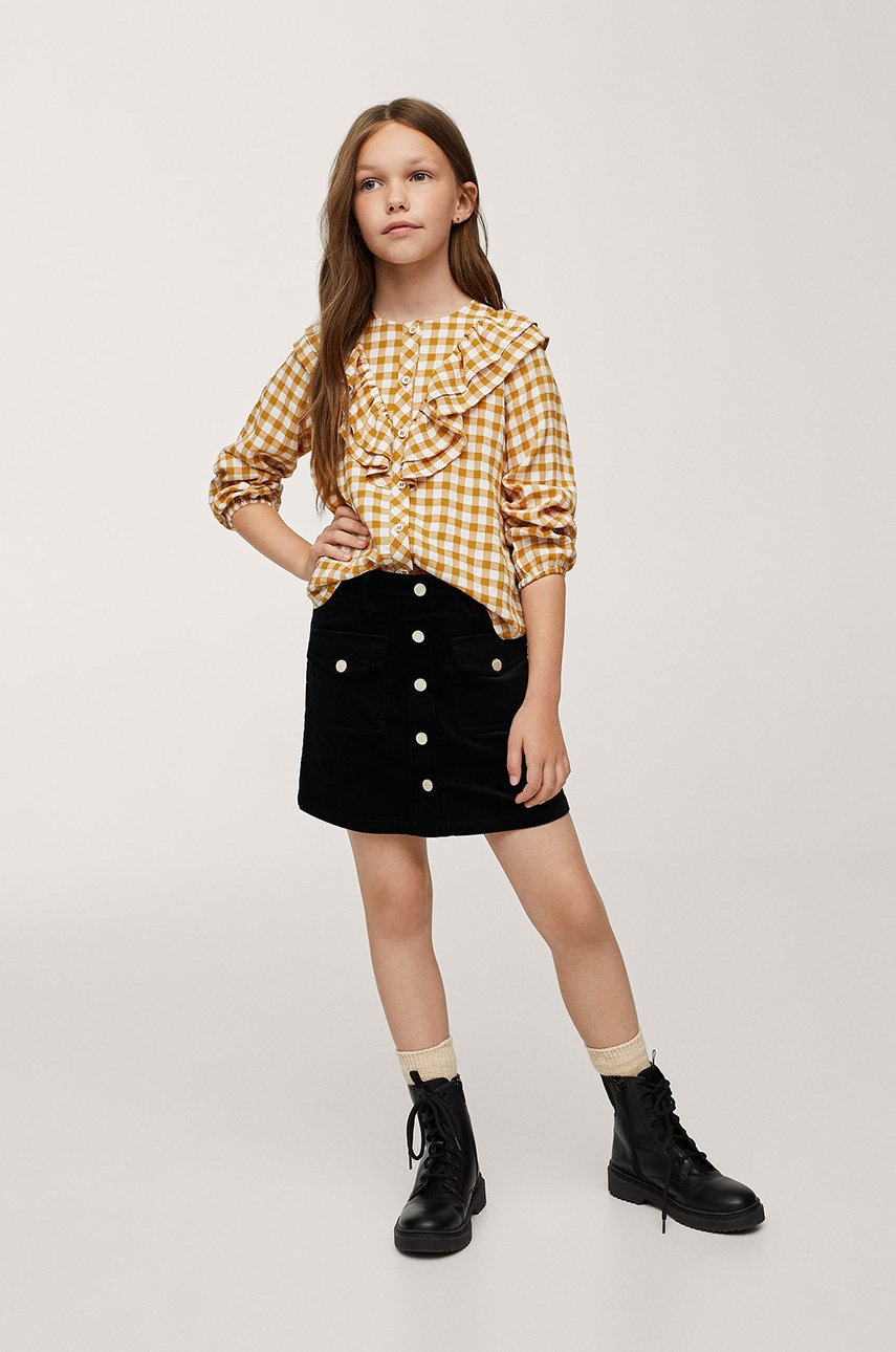 

Детская юбка Mango Kids цвет чёрный mini прямая