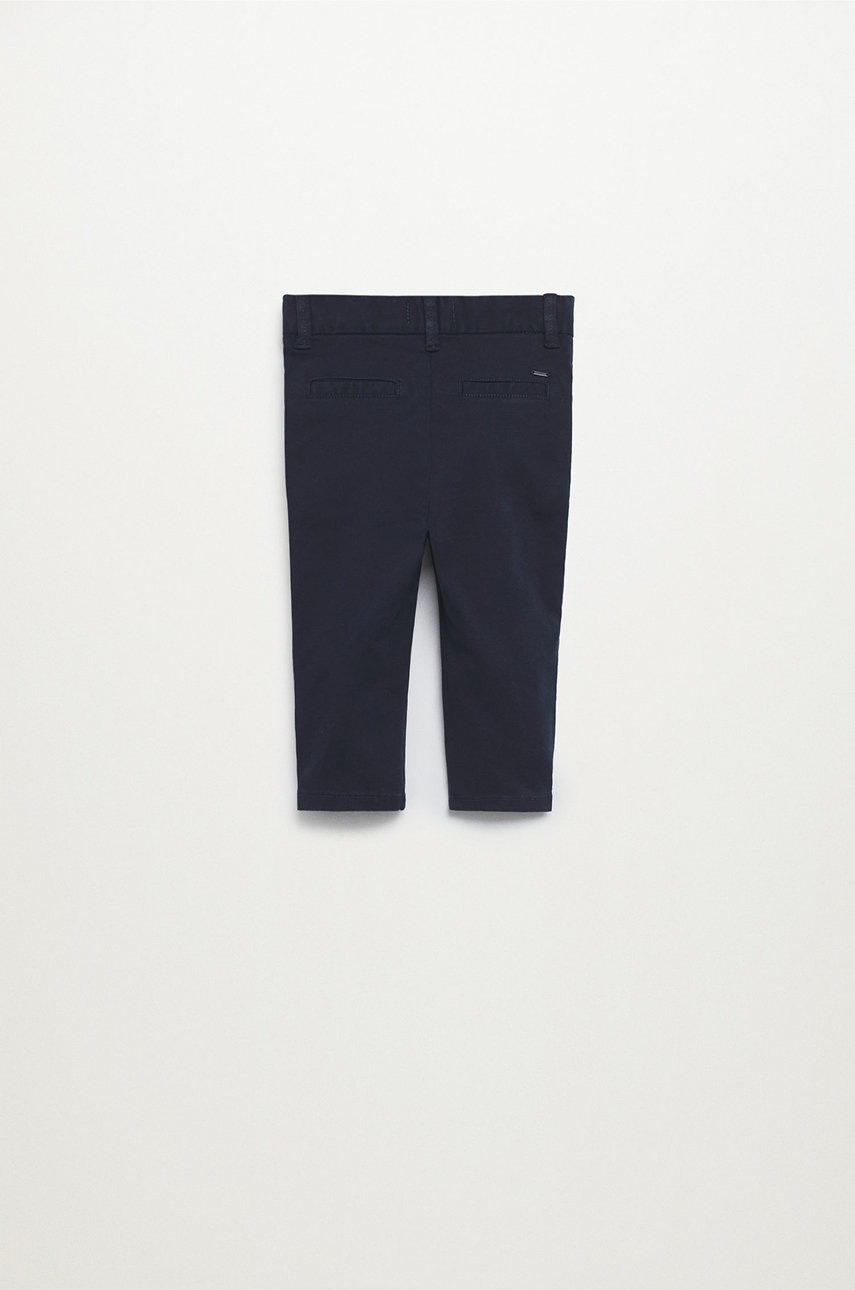 

Дитячі штани Mango Kids CHINO колір синій гладке