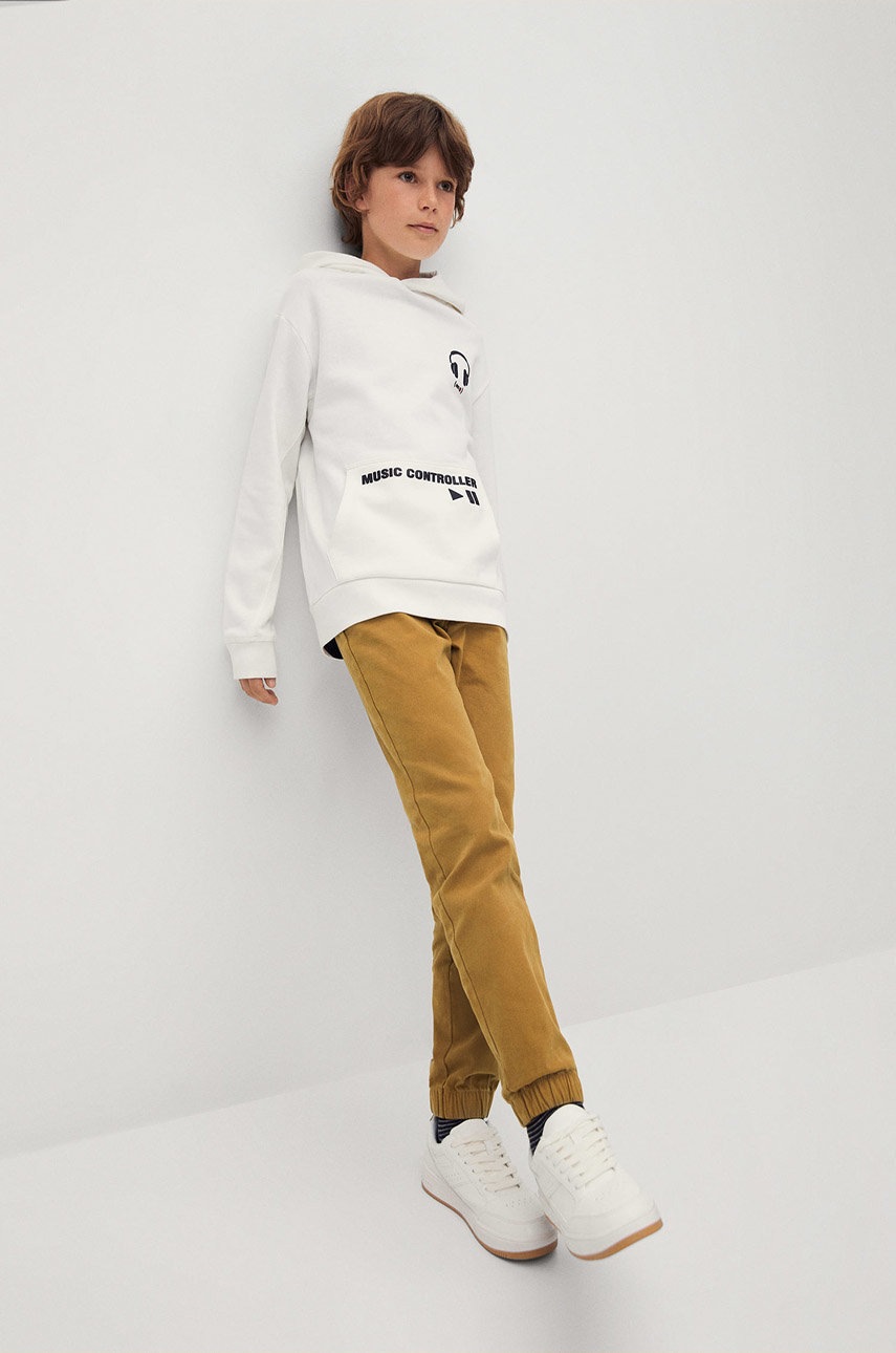 

Дитячі штани Mango Kids Edward колір жовтий гладке