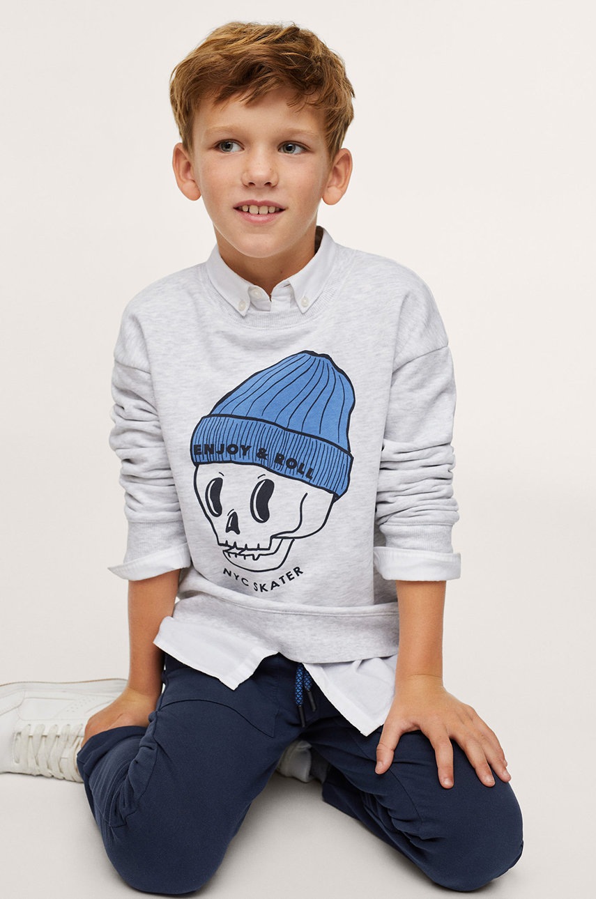 

Детские брюки Mango Kids Matthew цвет синий гладкие
