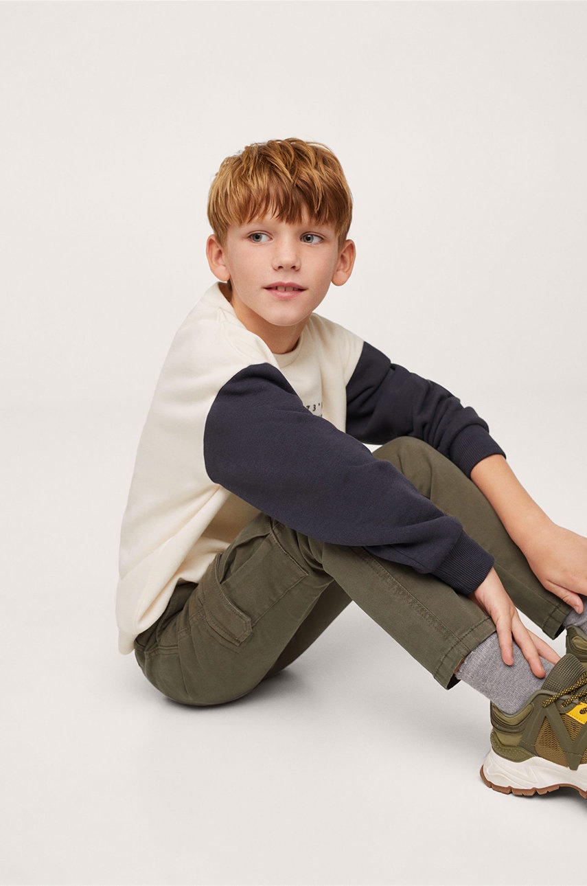 

Детские брюки Mango Kids цвет коричневый гладкие