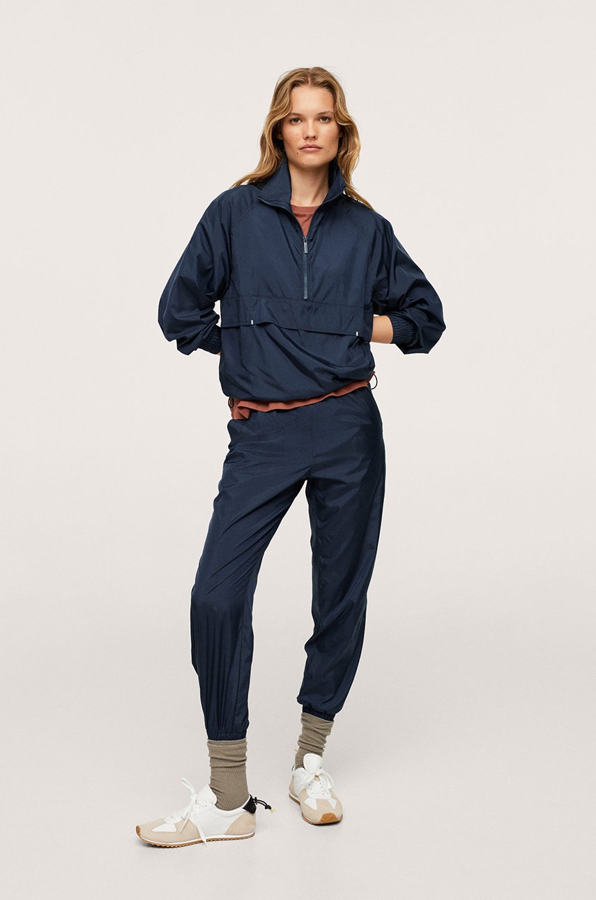 

Штани Mango Gilda1 жіночі колір синій фасон jogger висока посадка