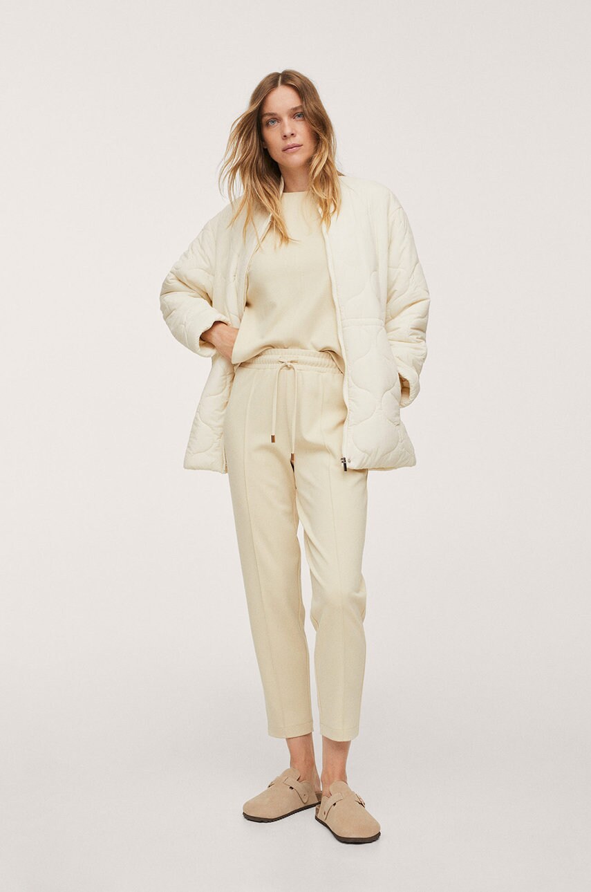 

Брюки Mango Amelie женские цвет жёлтый jogger средняя посадка