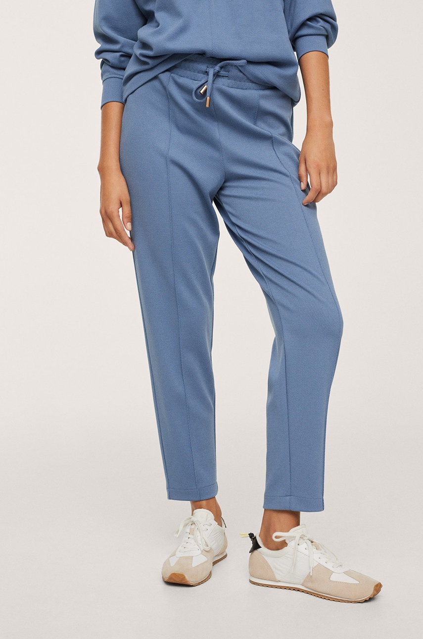 

Панталон Mango Amelie дамски с кройка тип jogger, със стандартна талия, Син