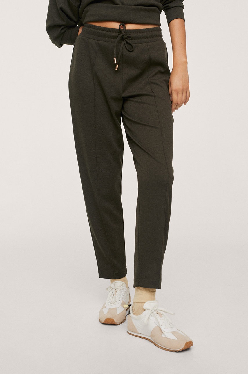 

Панталон Mango Amelie дамски в кафяво с кройка тип jogger, със стандартна талия, Кафяв