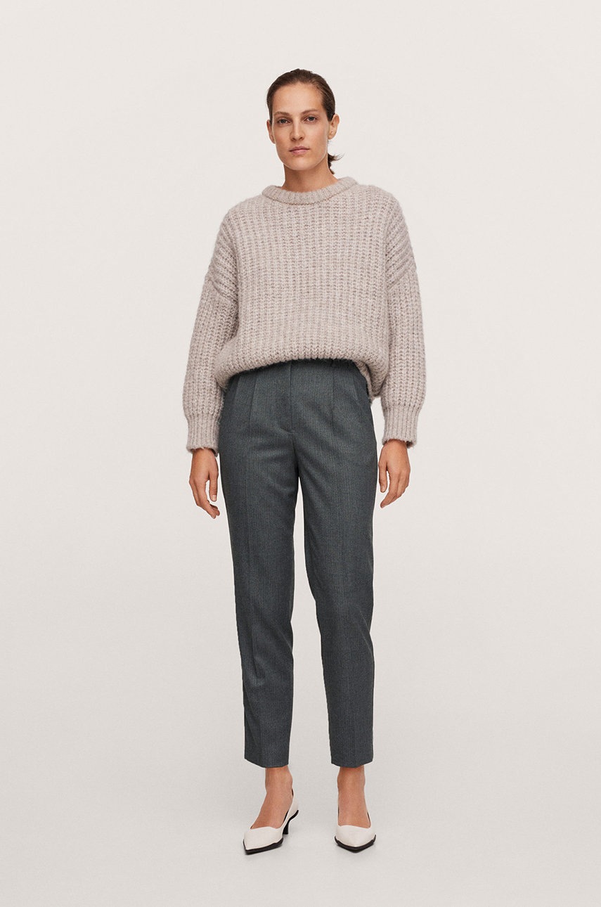 

Брюки Mango Taylor женские цвет серый chinos высокая посадка
