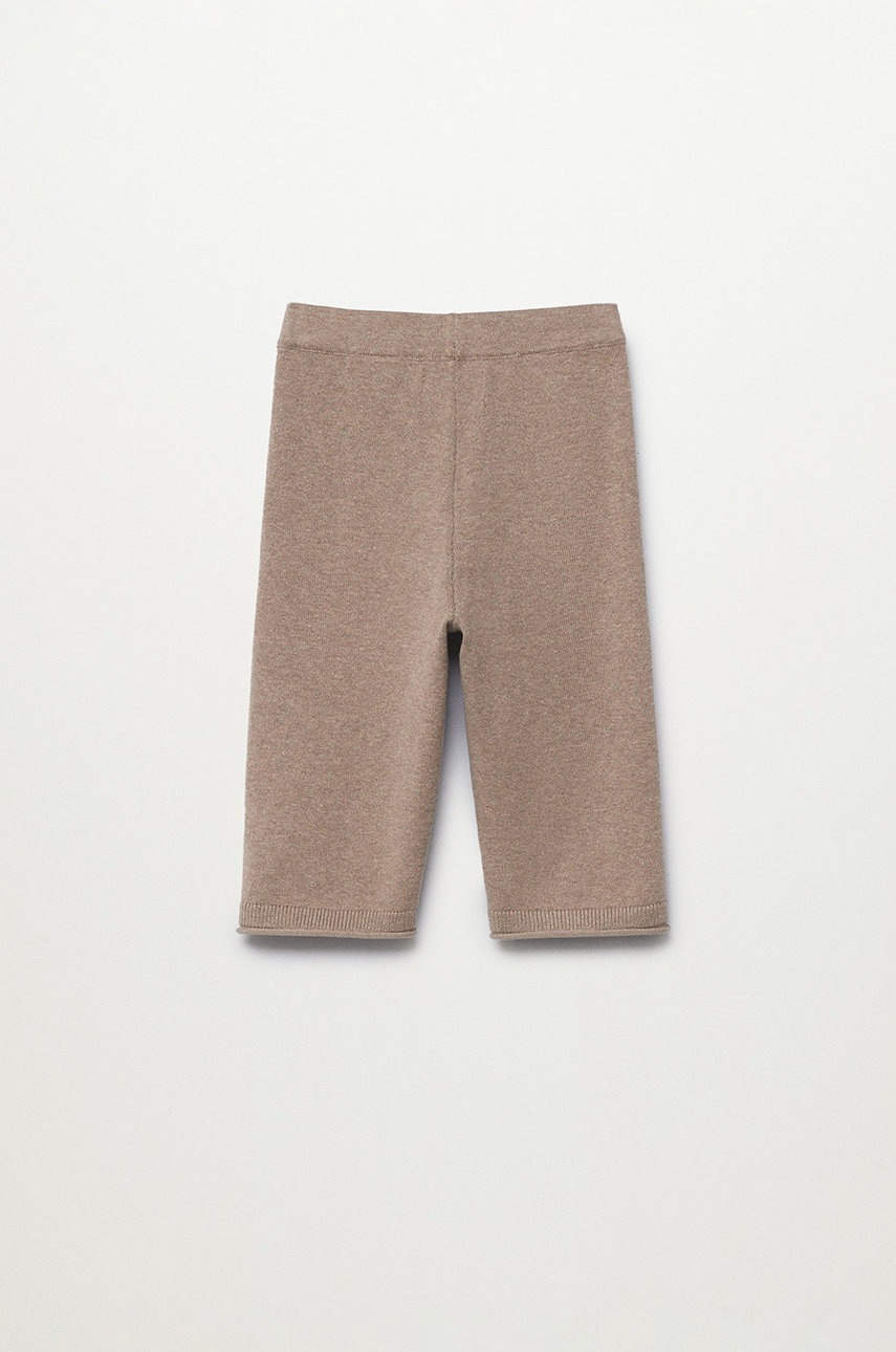 Дитячі штани Mango Kids колір коричневий гладке