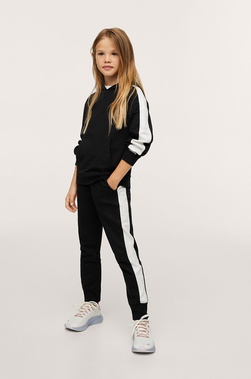 

Дитячі штани Mango Kids колір чорний гладке