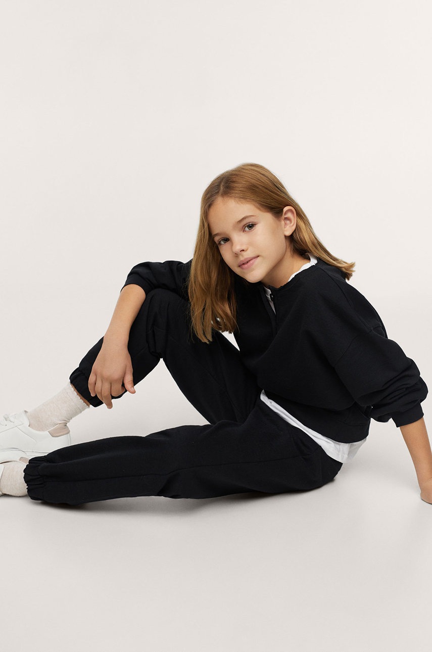 

Дитячі штани Mango Kids Dora колір чорний гладке